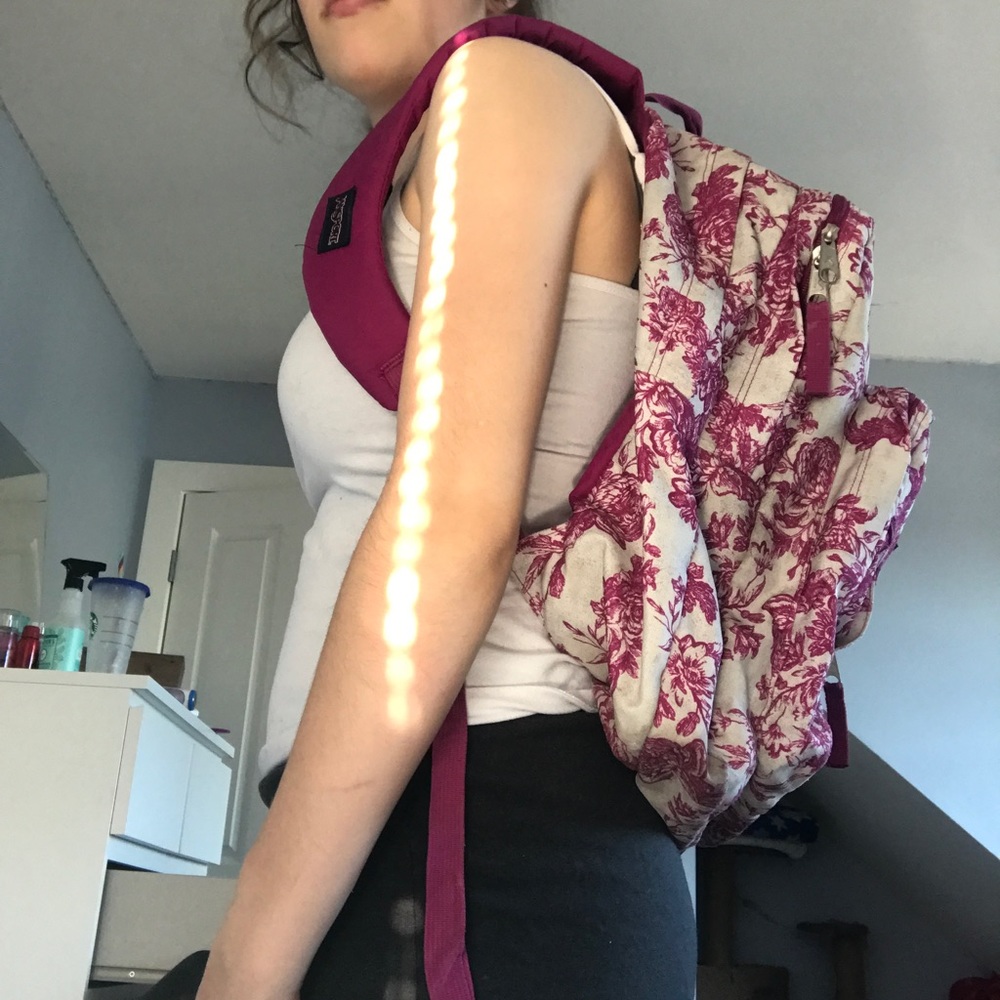 JanSport school backpack cream and white like new